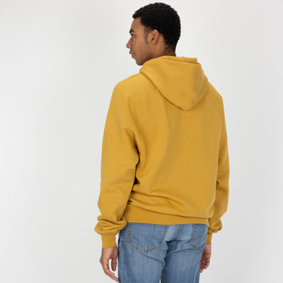 Mens Oversized Raglan Fleece Hoodie - Honey Mustard