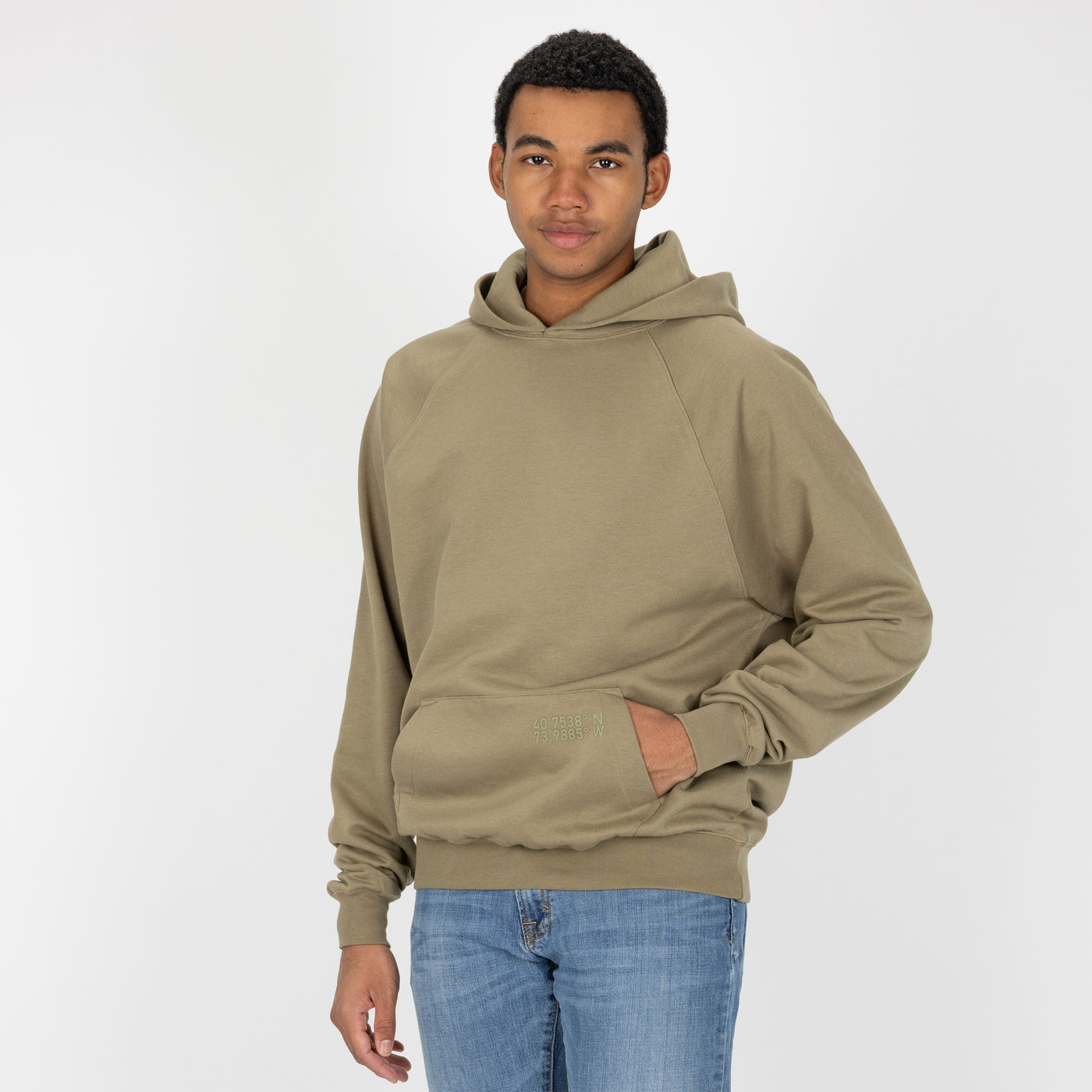 Mens Oversized Raglan Fleece Hoodie - Elmwood