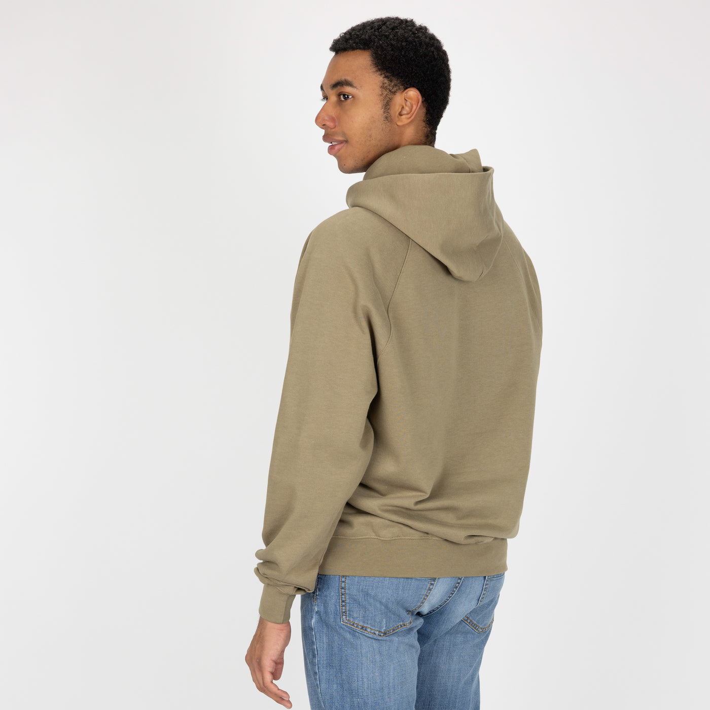 Mens Oversized Raglan Fleece Hoodie - Elmwood