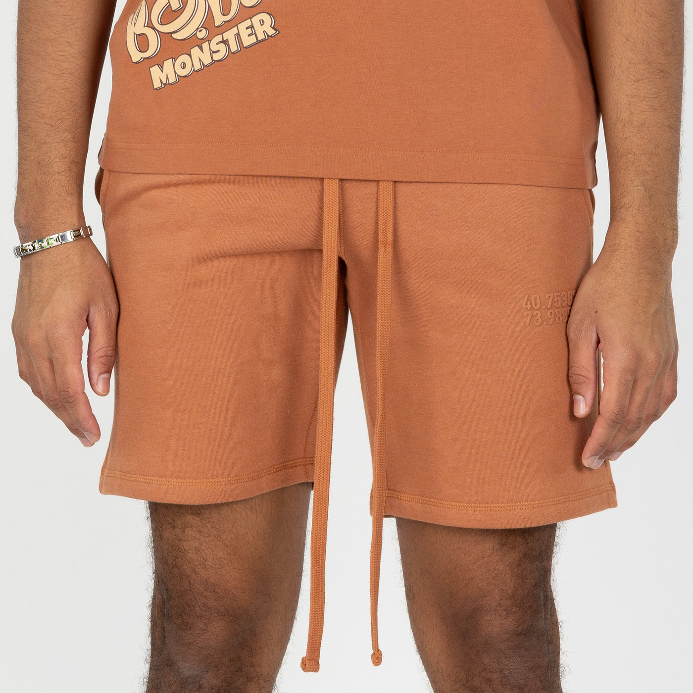 Mens Fleece Shorts - Amber Brown