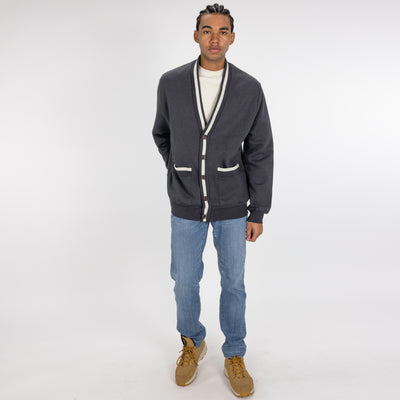 Mens Fleece Cardigan - Woodland Grey