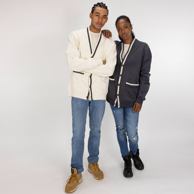 Mens Fleece Cardigan - Woodland Grey