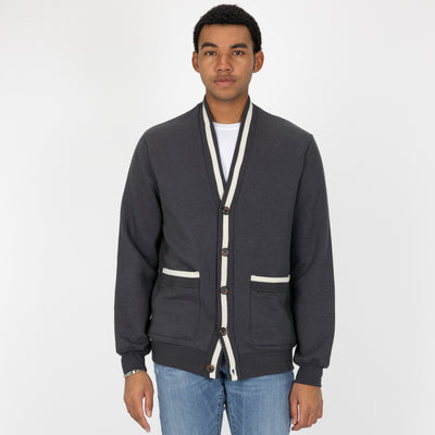 Mens Fleece Cardigan - Woodland Grey