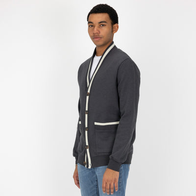 Mens Fleece Cardigan - Woodland Grey