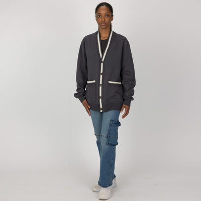 Gender Neutral Fleece Cardigan - Woodland Grey