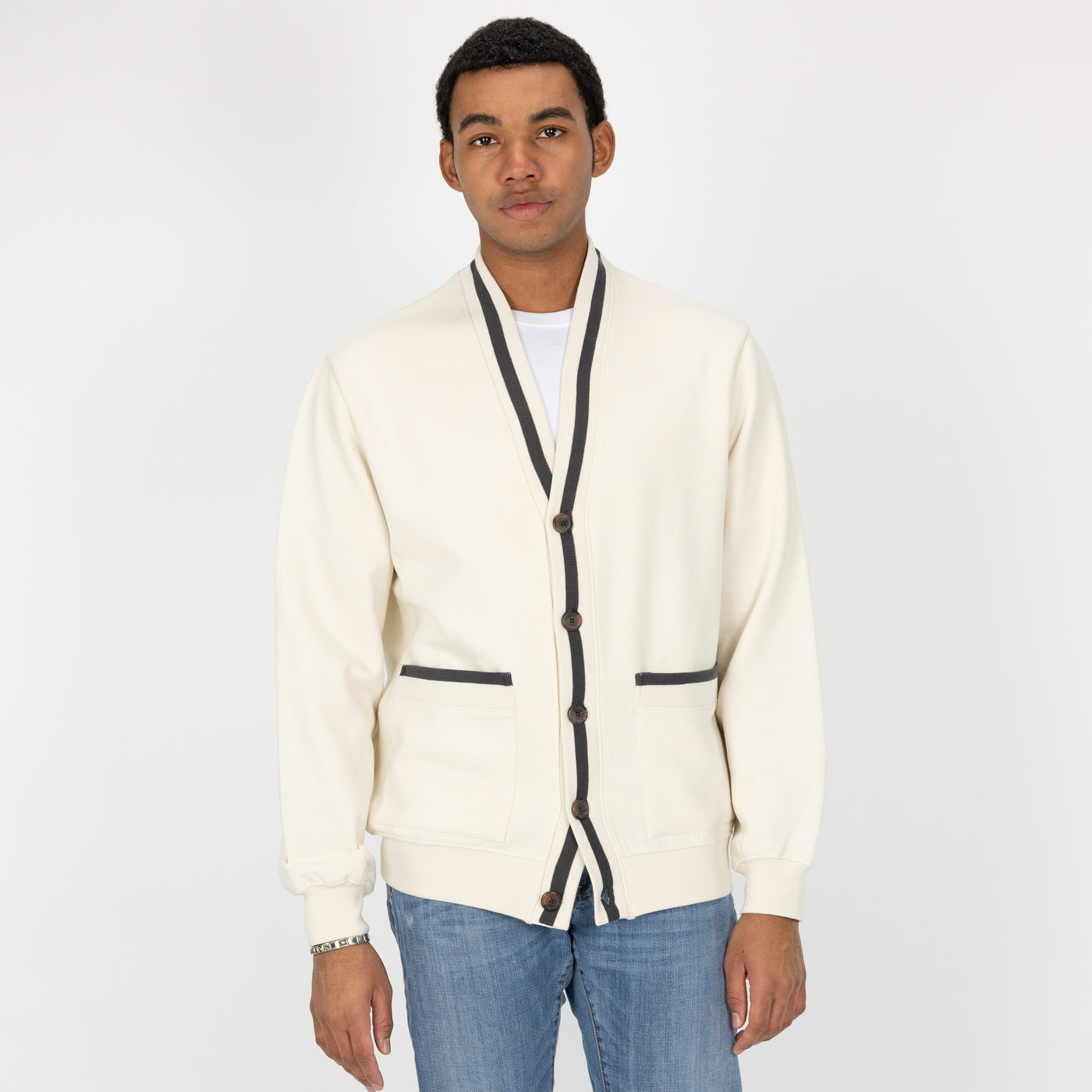 Mens Fleece Cardigan - Tofu