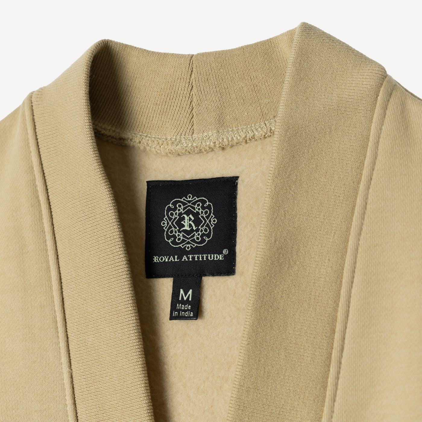 Gender Neutral Fleece Cardigan - Pale Khaki