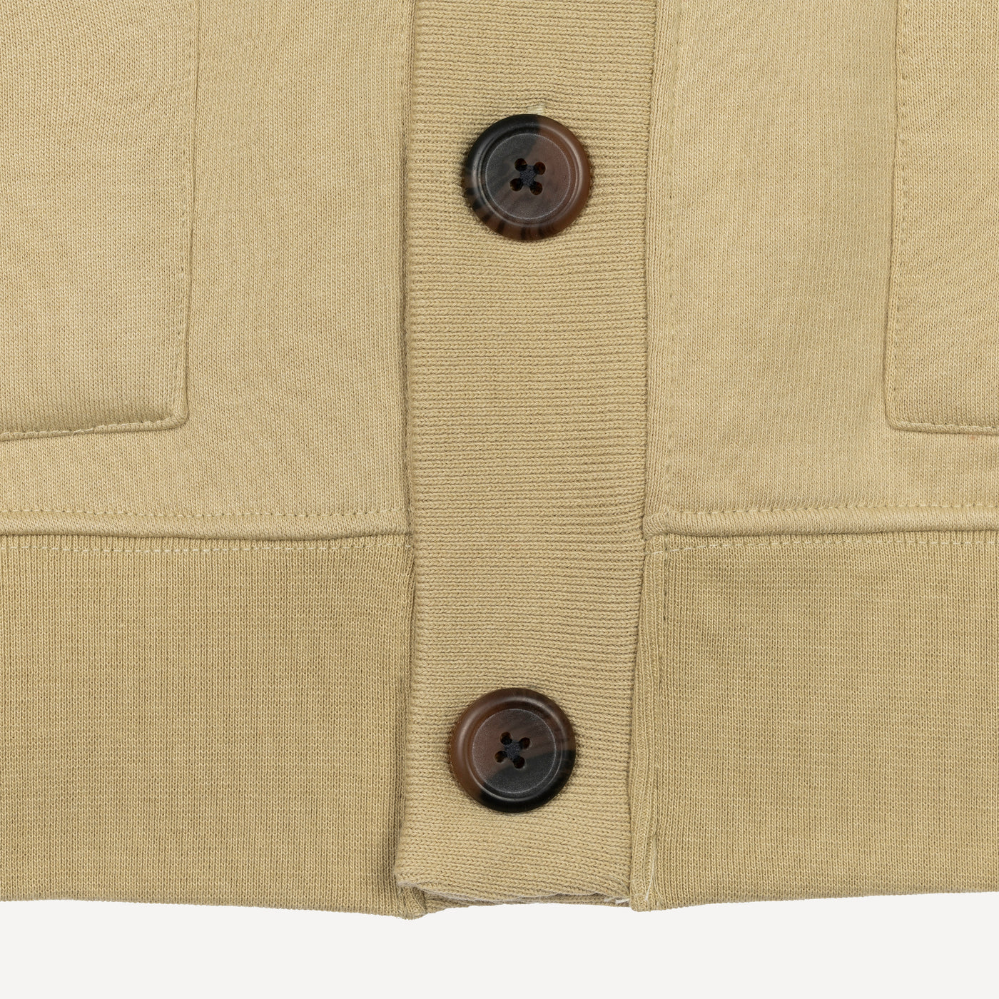 Gender Neutral Fleece Cardigan - Pale Khaki