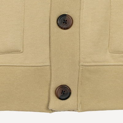 Mens Fleece Cardigan - Pale Khaki