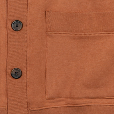 Gender Neutral Fleece Cardigan - Amber Brown