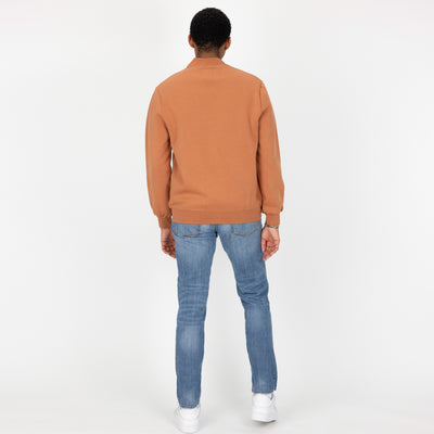 Mens Fleece Cardigan - Amber Brown