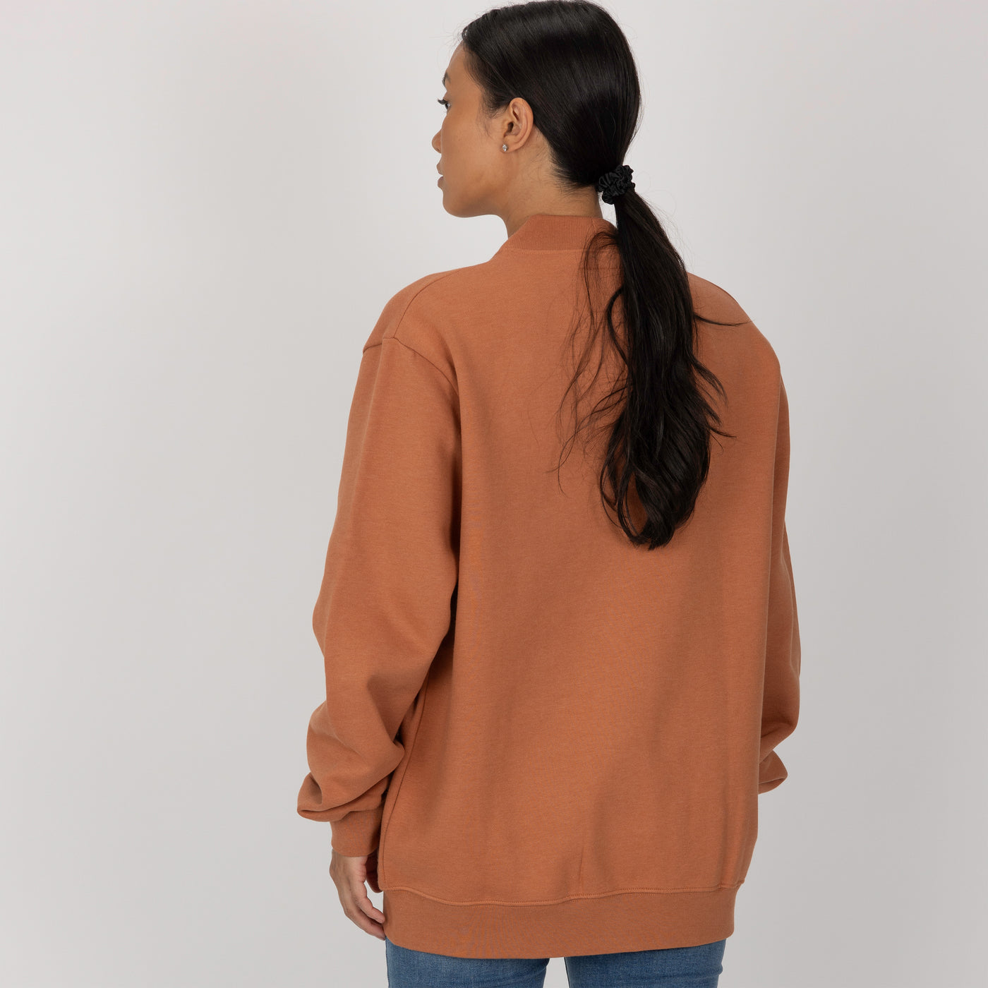 Gender Neutral Fleece Cardigan - Amber Brown