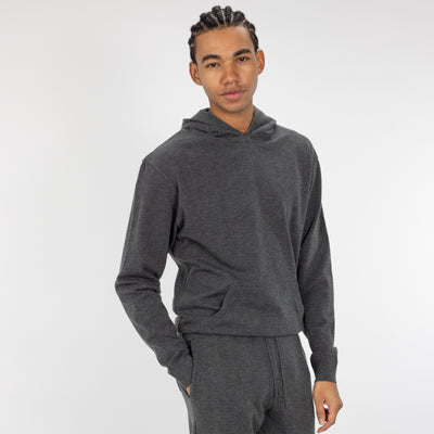 Sweater Knit Hoodie - Charcoal