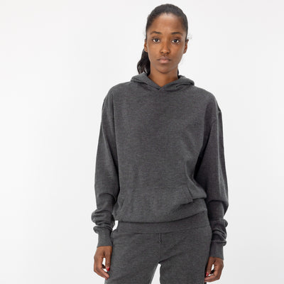 Sweater Knit Hoodie - Charcoal