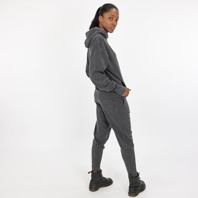 Mens Sweater Knit Hoodie - Charcoal