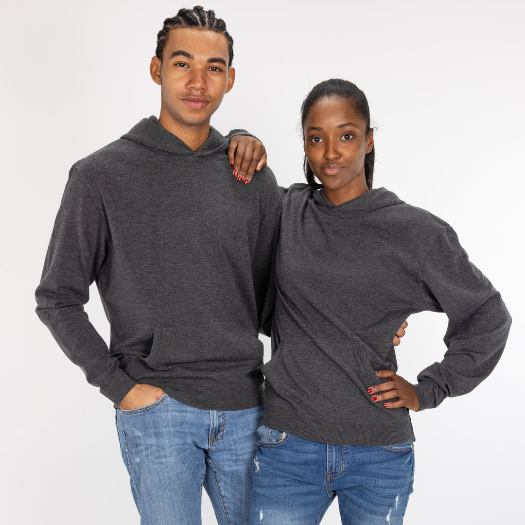 Mens Sweater Knit Hoodie - Charcoal – Ravelheart