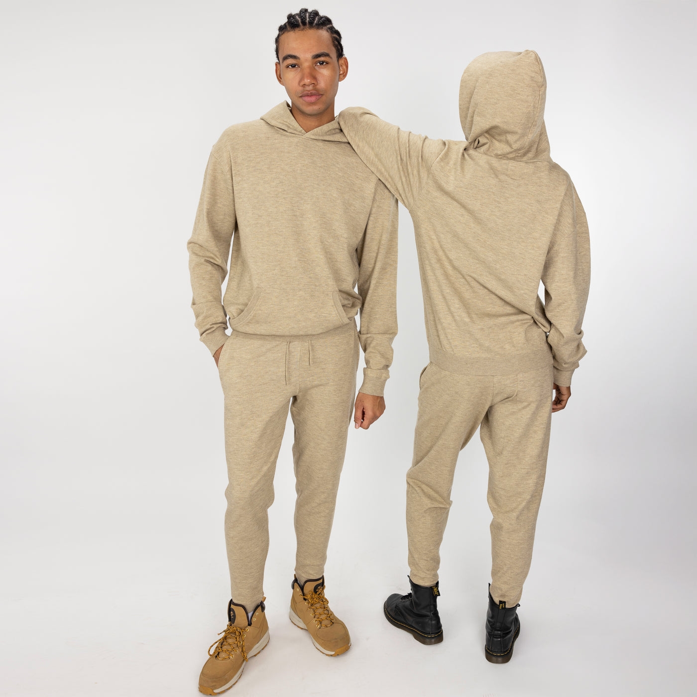 Sweater Knit Hoodie - Camel