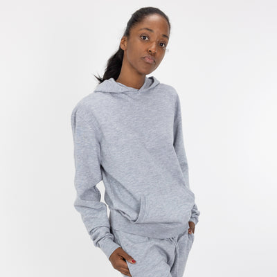 Sweater Knit Hoodie - Heather Blue