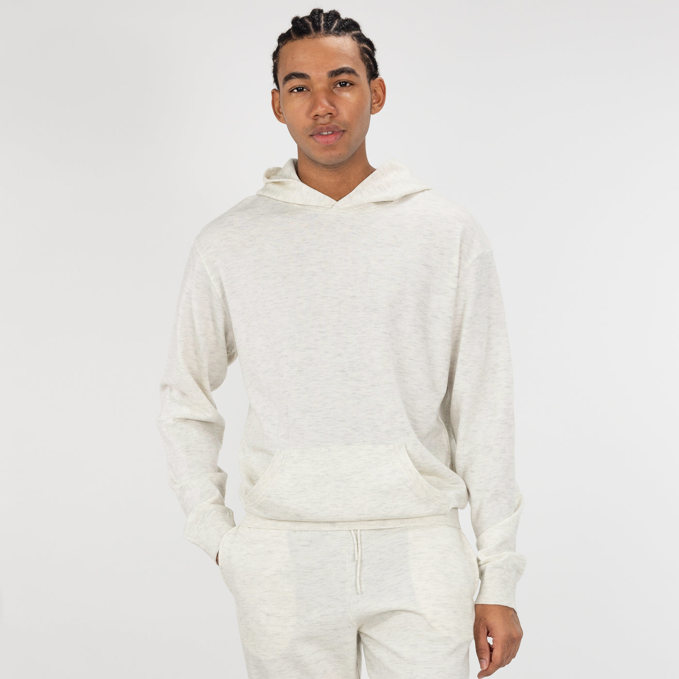 Sweater Knit Hoodie - Ivory