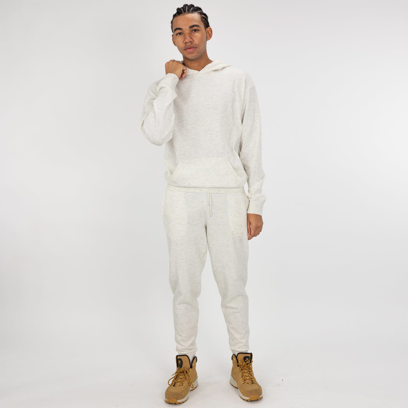 Sweater Knit Hoodie - Ivory