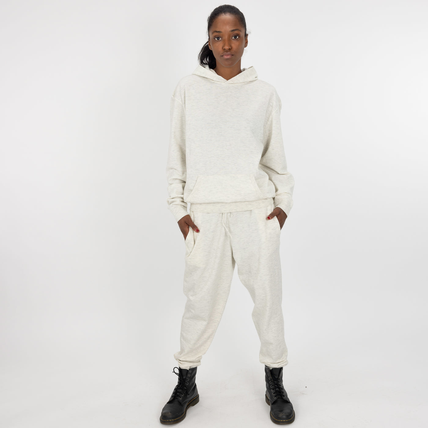 Sweater Knit Hoodie - Ivory