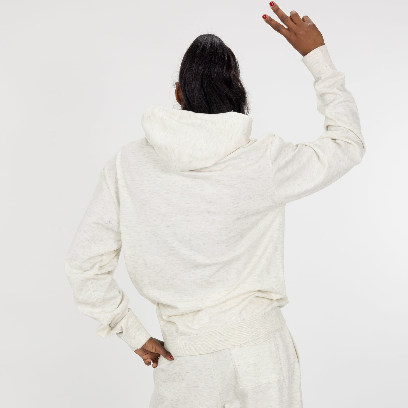 Sweater Knit Hoodie - Ivory