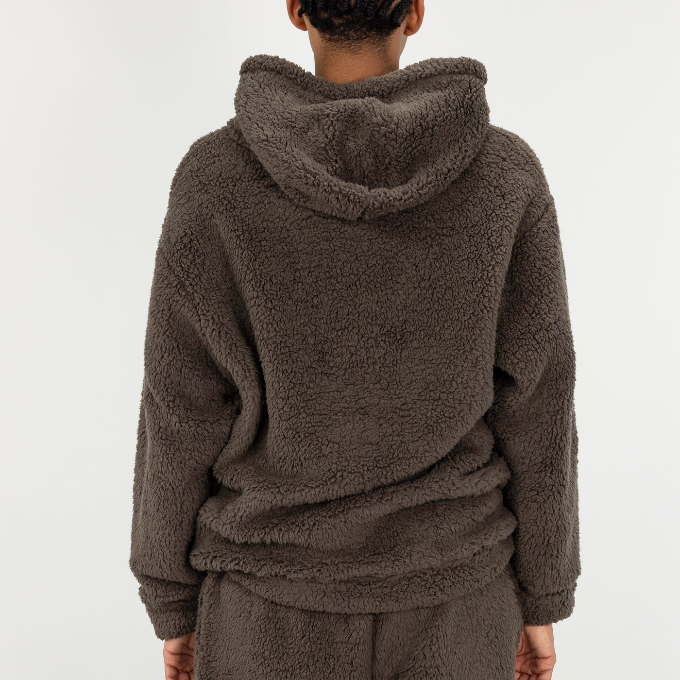 Micro-poly Sherpa Fleece Hoodie - Major Brown