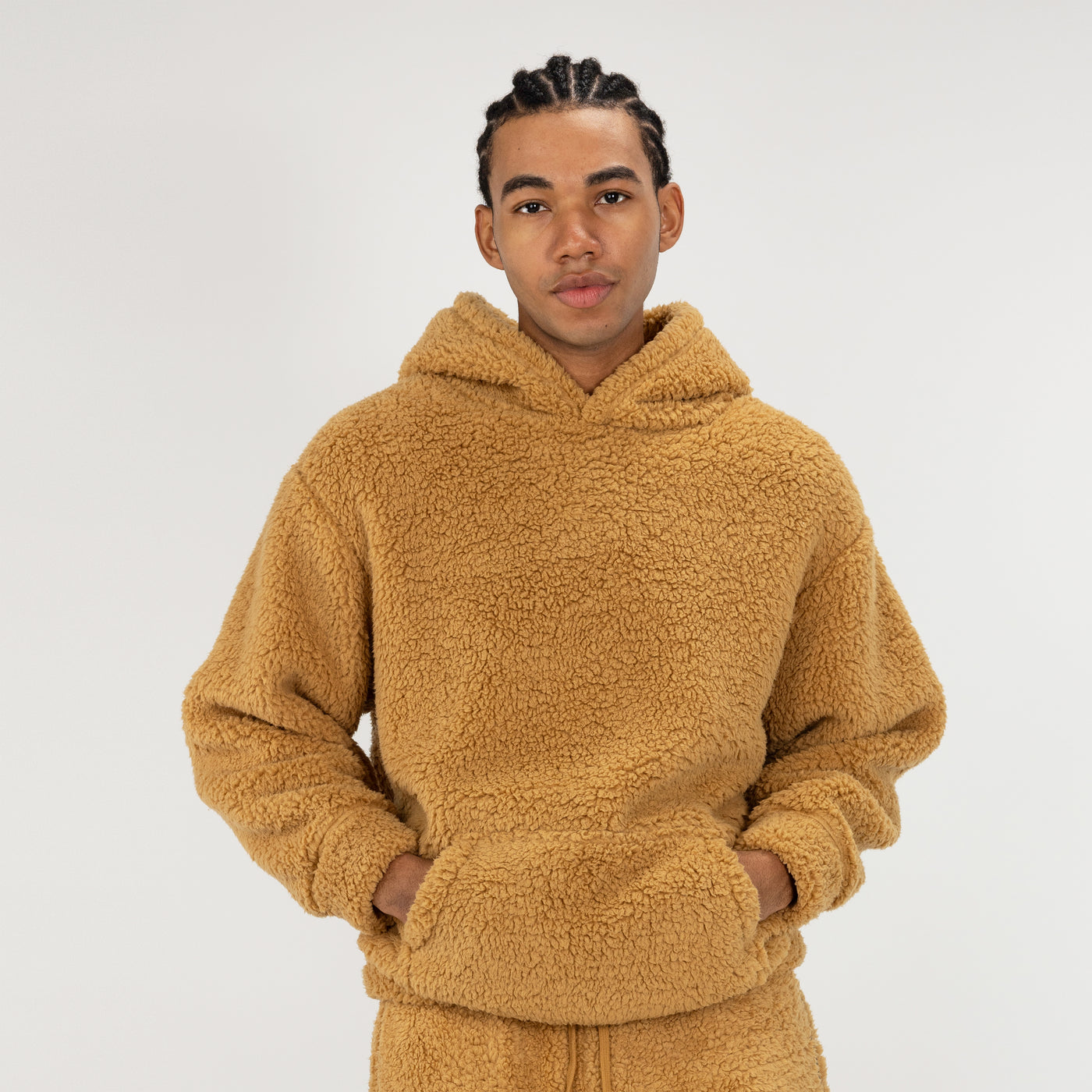 Mens Micro-poly Sherpa Fleece Hoodie - Lark