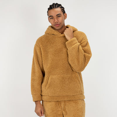 Mens Micro-poly Sherpa Fleece Hoodie - Lark