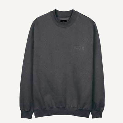 Gender Neutral Oversized Fleece Crew Sweatshirt - Woodland Grey