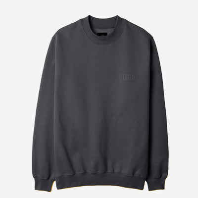 Gender Neutral Oversized Fleece Crew Sweatshirt - Woodland Grey