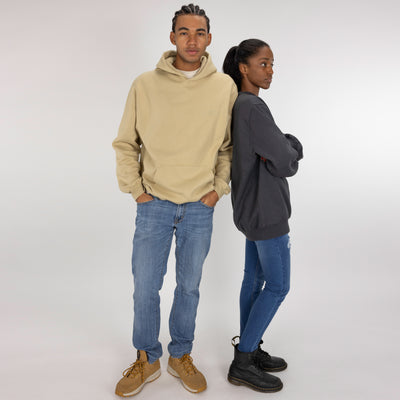 Gender Neutral Oversized Fleece Crew Sweatshirt - Woodland Grey