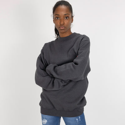 Gender Neutral Oversized Fleece Crew Sweatshirt - Woodland Grey