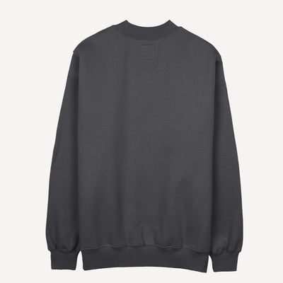 Gender Neutral Oversized Fleece Crew Sweatshirt - Woodland Grey