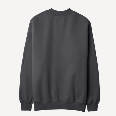 Gender Neutral Oversized Fleece Crew Sweatshirt - Woodland Grey