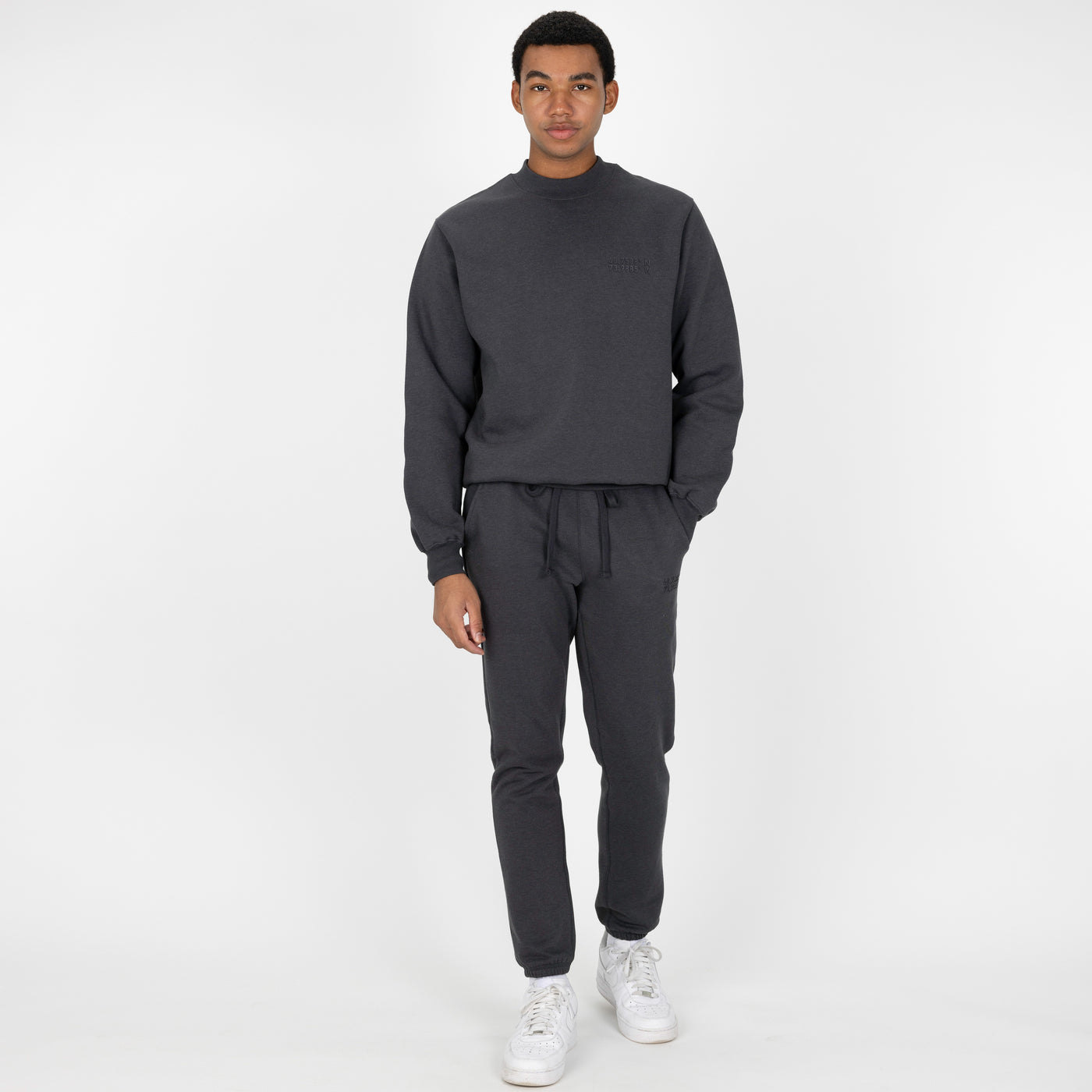 Gender Neutral Oversized Fleece Crew Sweatshirt - Woodland Grey