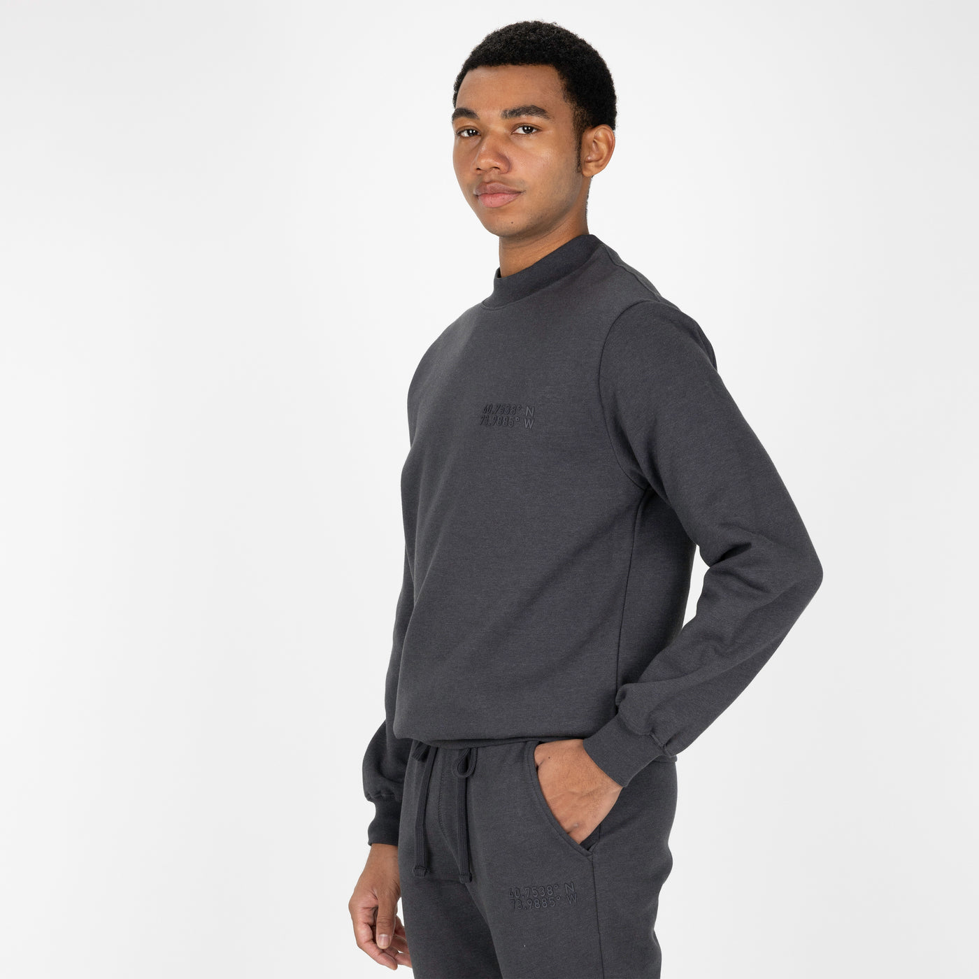 Gender Neutral Oversized Fleece Crew Sweatshirt - Woodland Grey