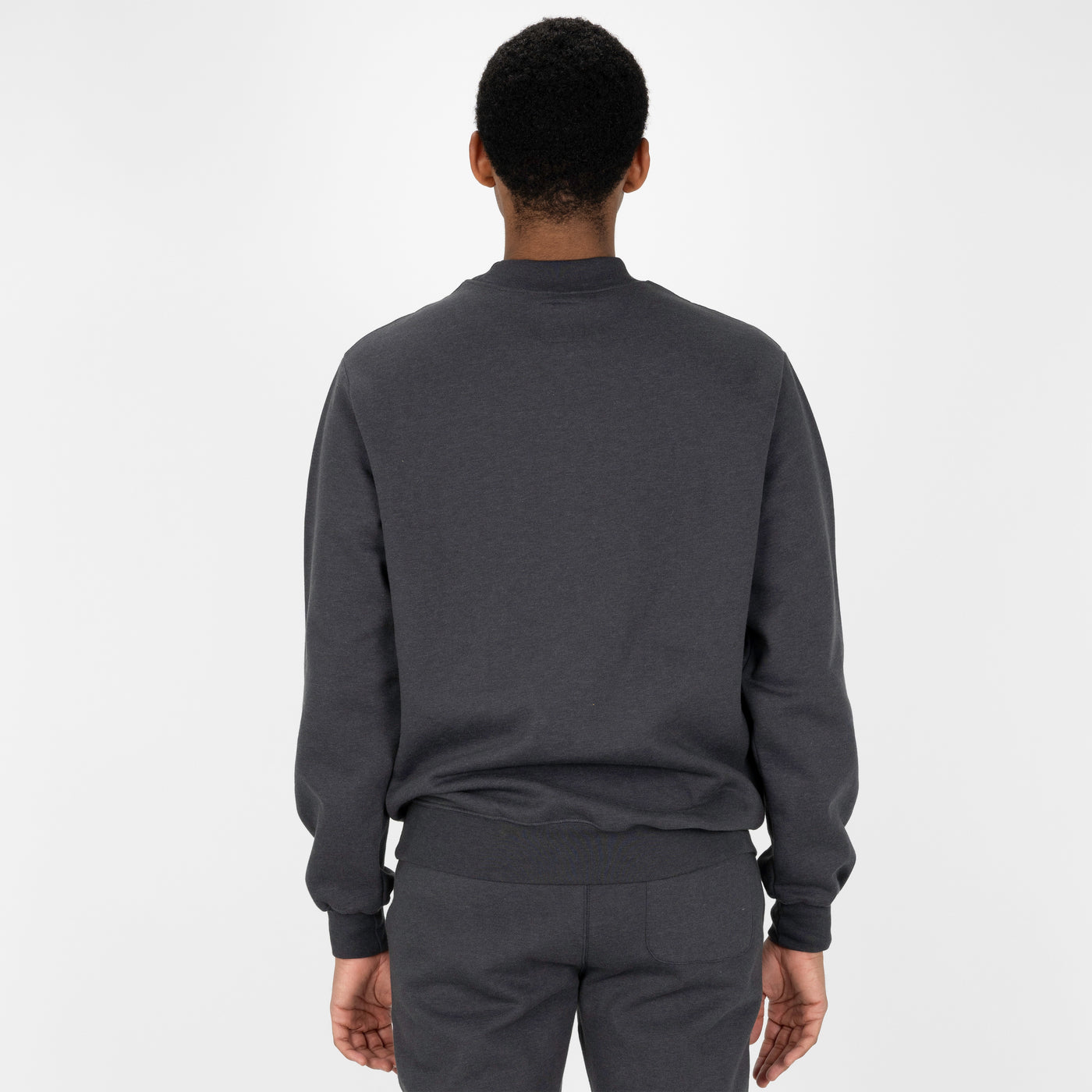 Gender Neutral Oversized Fleece Crew Sweatshirt - Woodland Grey