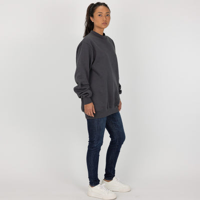 Gender Neutral Oversized Fleece Crew Sweatshirt - Woodland Grey