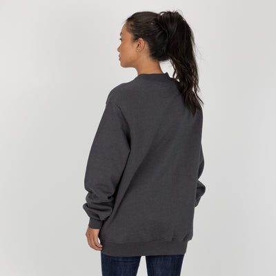 Gender Neutral Oversized Fleece Crew Sweatshirt - Woodland Grey