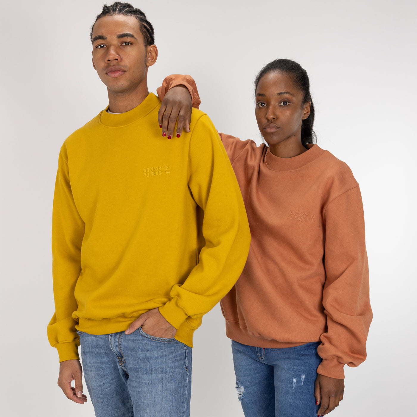 Gender Neutral Oversized Fleece Crew Sweatshirt - Tawny Olive