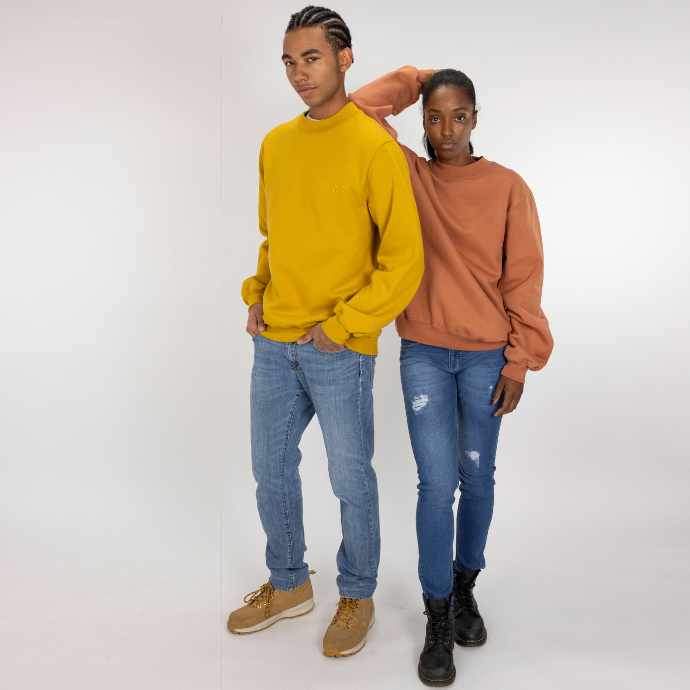 Gender Neutral Oversized Fleece Crew Sweatshirt - Tawny Olive