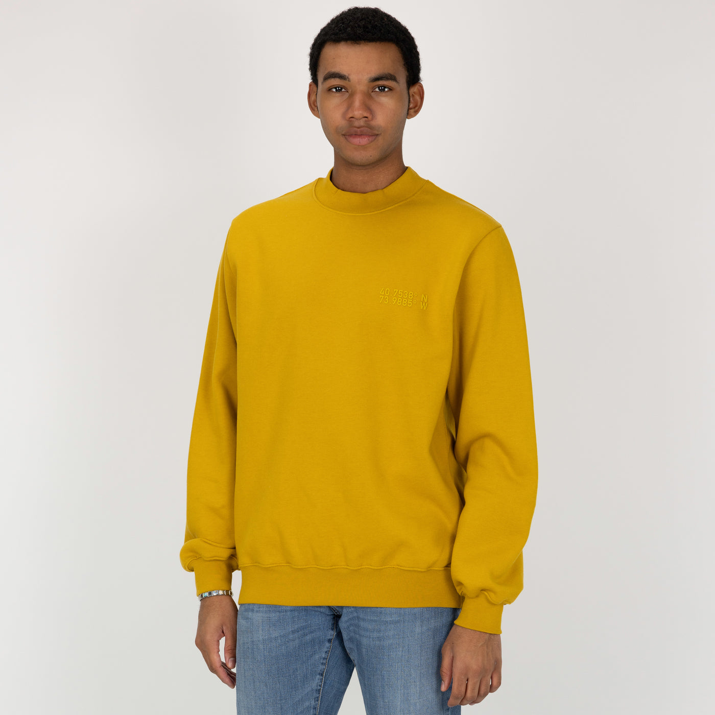 Gender Neutral Oversized Fleece Crew Sweatshirt - Tawny Olive