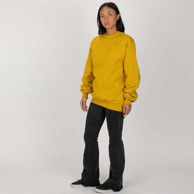 Gender Neutral Oversized Fleece Crew Sweatshirt - Tawny Olive