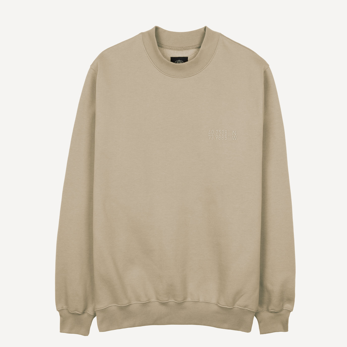 Gender Neutral Oversized Fleece Crew Sweatshirt - Oatmeal