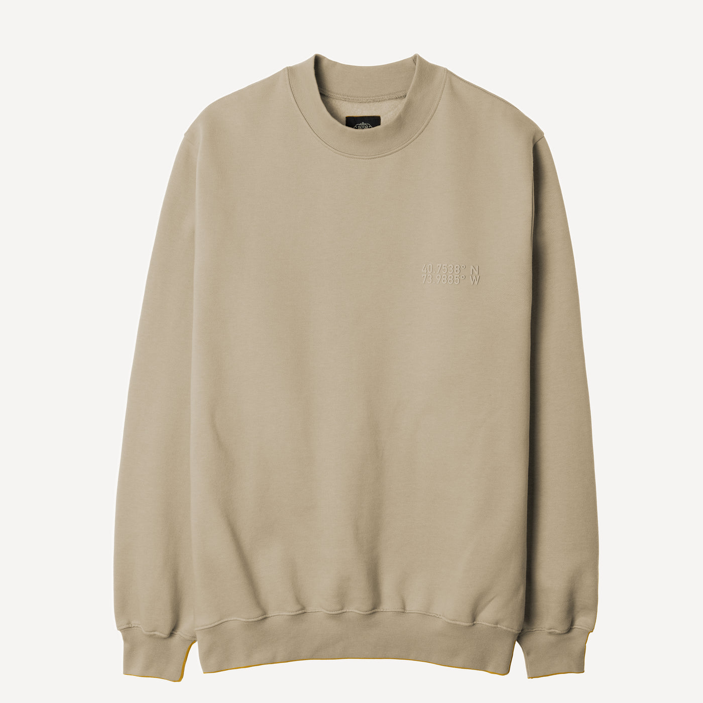 Gender Neutral Oversized Fleece Crew Sweatshirt - Oatmeal