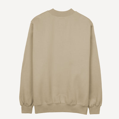 Gender Neutral Oversized Fleece Crew Sweatshirt - Oatmeal