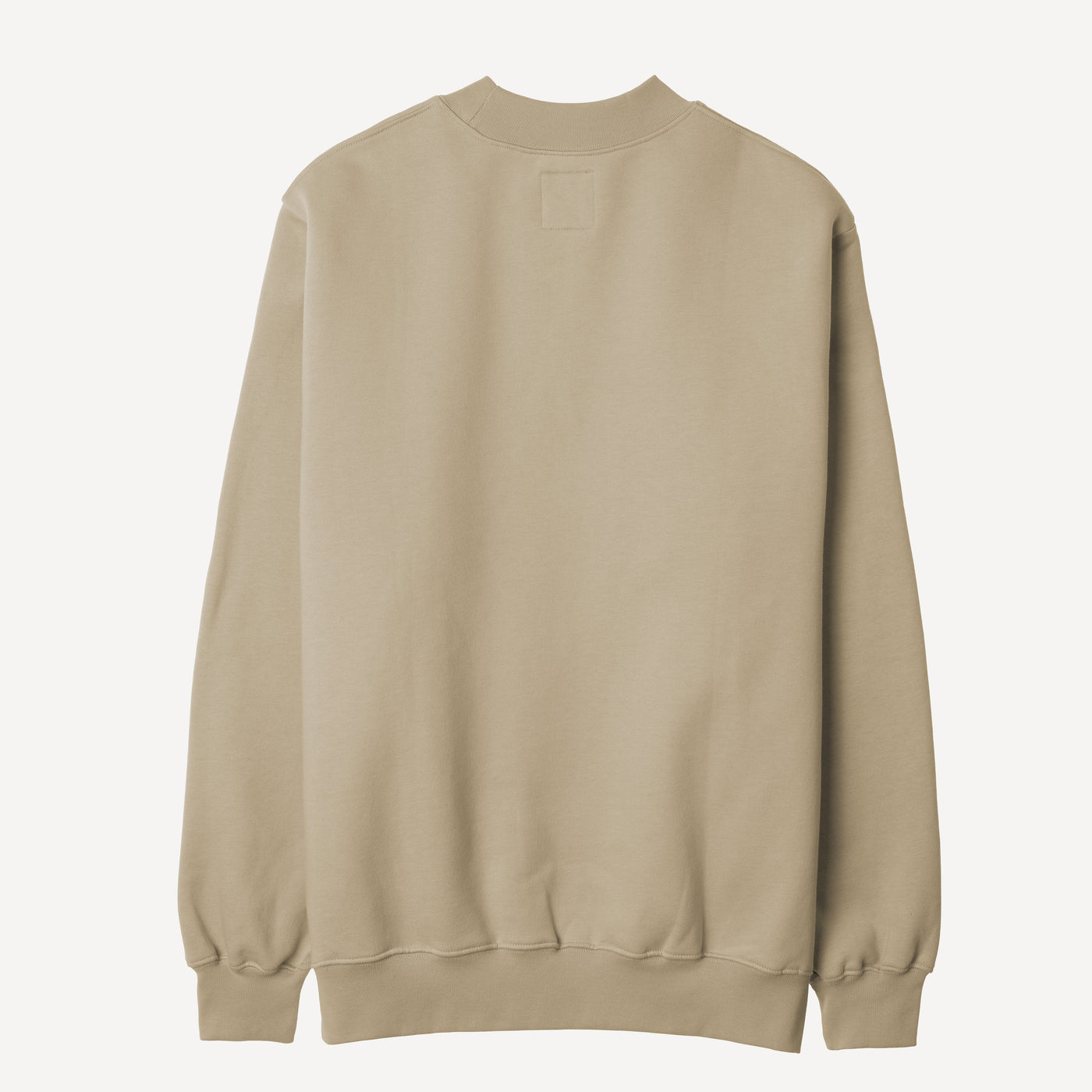 Gender Neutral Oversized Fleece Crew Sweatshirt - Oatmeal