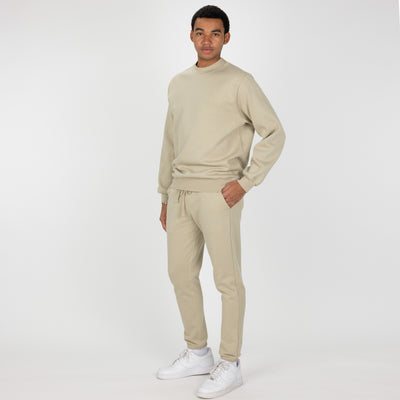 Gender Neutral Oversized Fleece Crew Sweatshirt - Oatmeal