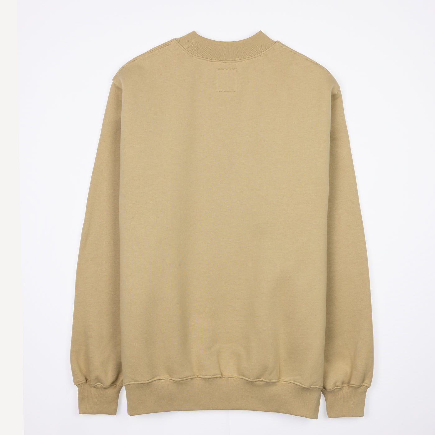 Gender Neutral Oversized Fleece Crew Sweatshirt - Pale Khaki